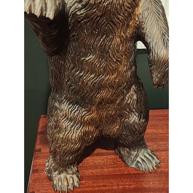 Vintage Grizzly Bear Cast Metal Ice Bucket Wine Champagne Cooler For Sale - Image 4 of 10