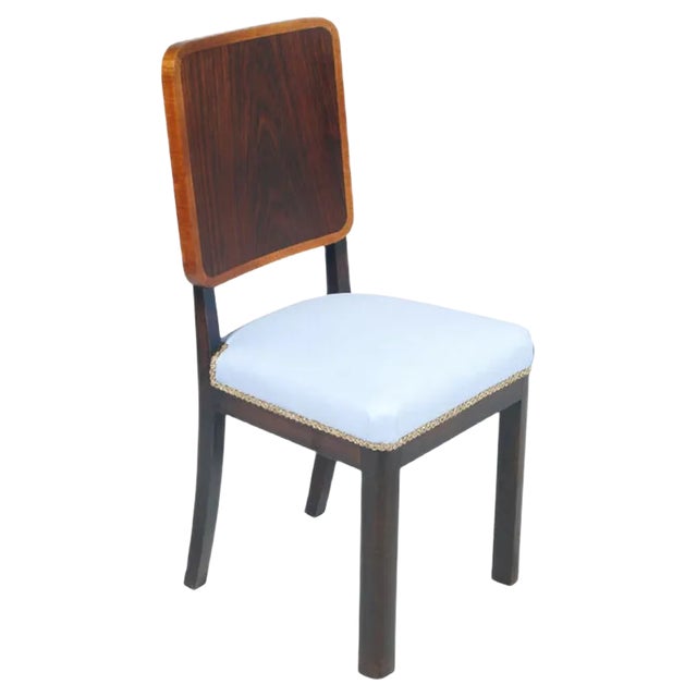 Art Deco Italian Light Blue Side Chair by Osvaldo Borsani for Atelier Borsani Varedo, 1930s For Sale