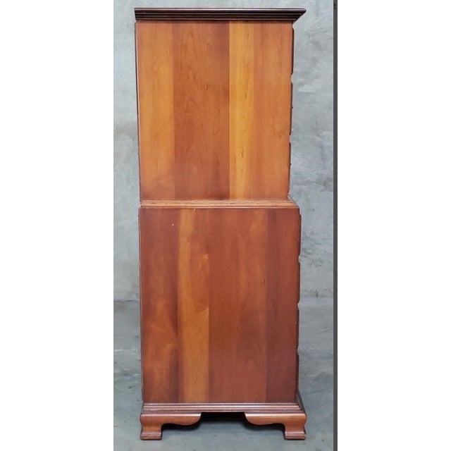 L. & J.G. Stickley, Inc. Vintage L. & J. G. Stickley Brown High Boy Dresser Chest Georgian Cherry Wood For Sale - Image 4 of 6