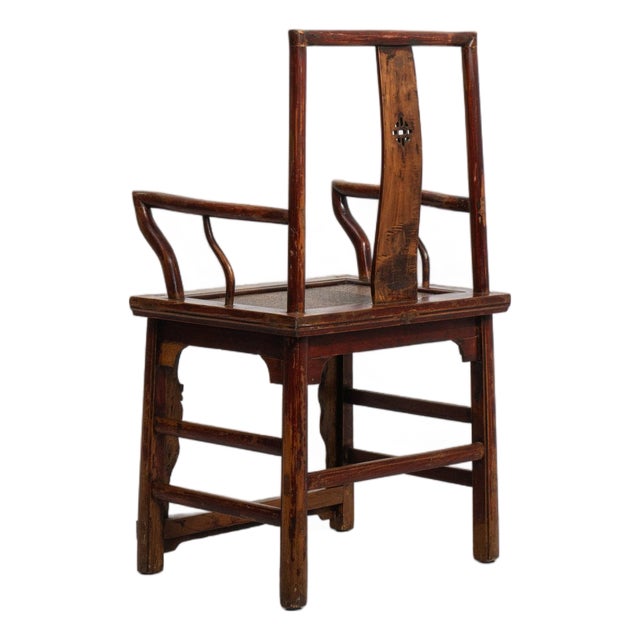 19th Century France Ming Brown Wood Lounge Chair For Sale