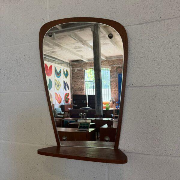 Vintage Danish Teak Mirror with Shelf, 1960 For Sale - Image 6 of 6