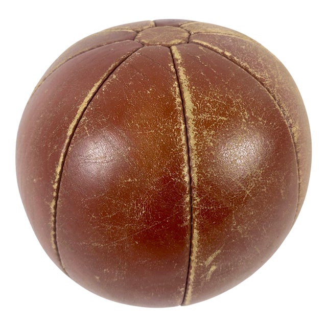 Leather Medicine Ball, Poland, 1950s For Sale