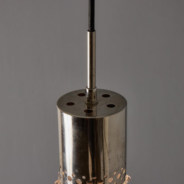 Pair of 1960s Chrome Metal and Bubble Glass Pendants by Helena Tynell For Sale - Image 10 of 18