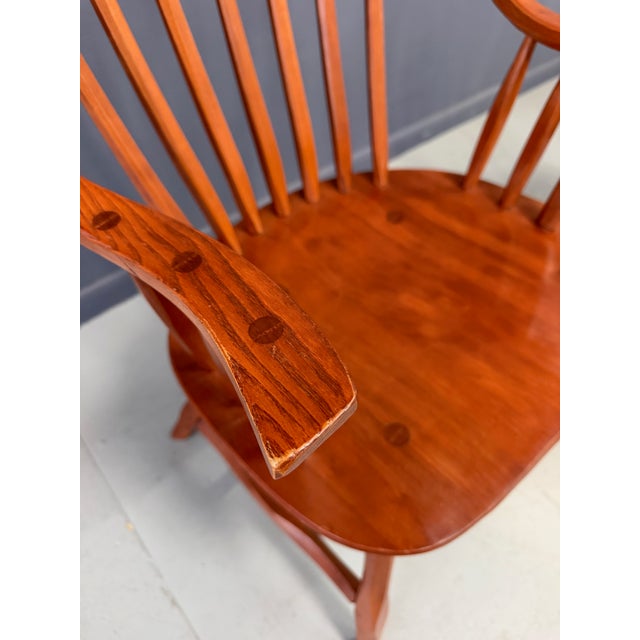 Wood Set of Nine Hunt Country Continuous Bow Dining Chairs 2 Armchairs & 7 Side Chairs For Sale - Image 7 of 18