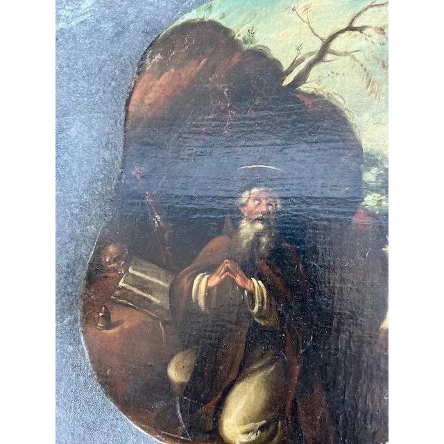 18th Century St Anthony in the Desert - Religious Oil Painting For Sale In Los Angeles - Image 6 of 8