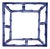 Fret Rim Tray — Italian Hand-Painted Ceramic, Bamboo Motif, Navy For Sale