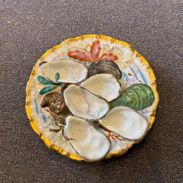 Hand-Painted Oyster Plate H&c For Sale - Image 12 of 12