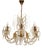 Antique Brass and Lead Crystal 7-Light Chandelier from Preico, 1980s For Sale