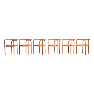 Orange Locus Solus Armchairs by Gae Aulenti for Poltronova, Italy, 1967, Set of 6 For Sale