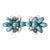 Vintage Silver & Turquoise Handmade Brooch For Sale