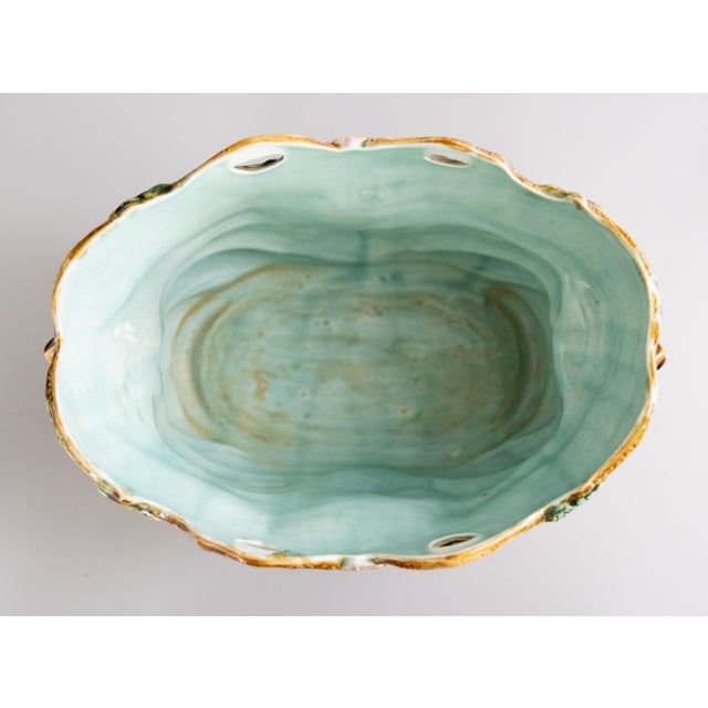 Antique French Onnaing Majolica Barbotine Pumpkin Jardiniere Cachepot, Circa 1880 For Sale In Houston - Image 6 of 11