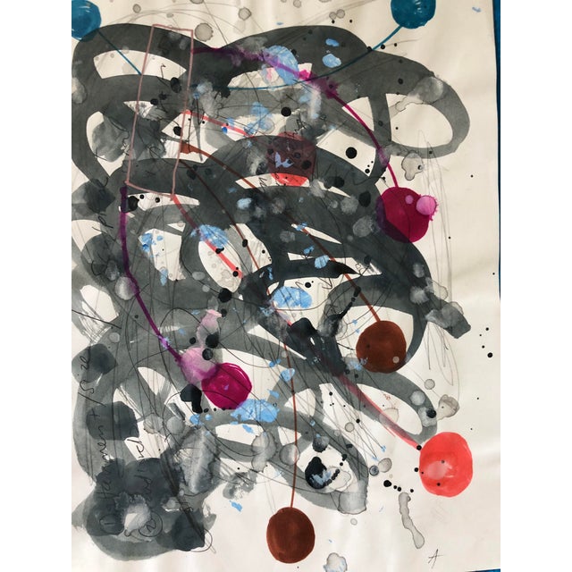 Jackson Pollock Contemporary Abstract Mixed Media Diptych on Paper Cassandra Auker For Sale - Image 4 of 8