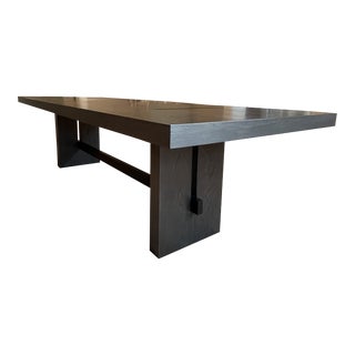 Custom Gray Wash and Steel Table For Sale