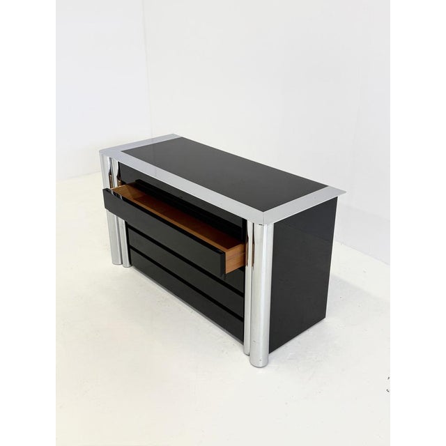 Black Sideboard attributed to Antonello Mosca for Cinova, 1960s For Sale - Image 13 of 14
