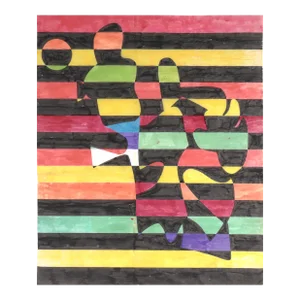 Linear Optical Art Study Mid Century Marker