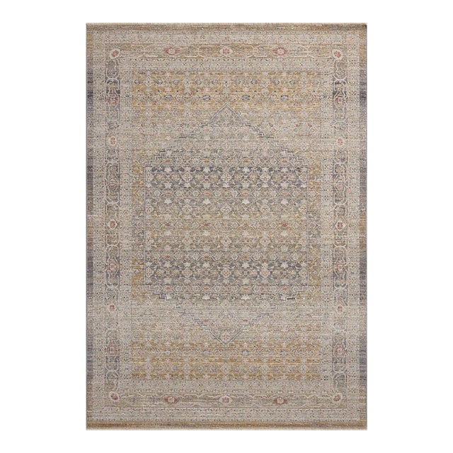 Chris Loves Julia x Loloi Ida Stone / Gold 2'-3" x 3'-10" Accent Rug For Sale