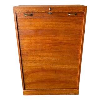 Vintage German Oak Roll-Top Wardrobe, 1930 For Sale