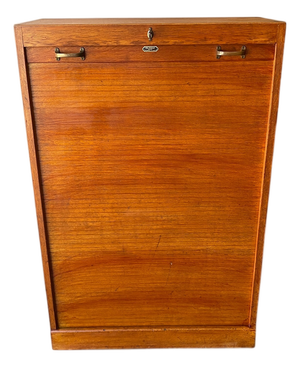 Vintage German Oak Roll-Top Wardrobe, 1930