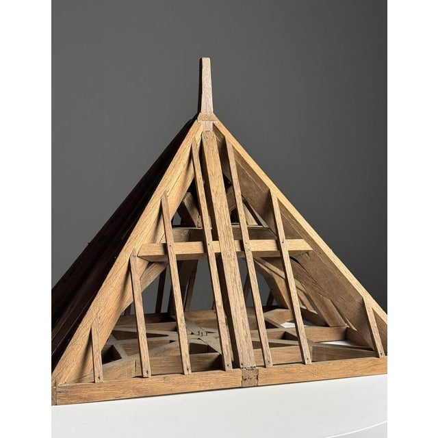 French Roof Construction Model in Oak For Sale - Image 5 of 17