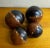Late 20th Century Brass Studded Leather Clad Wood Decorative Balls Spheres Orbs- Set of 4 For Sale - Image 9 of 11