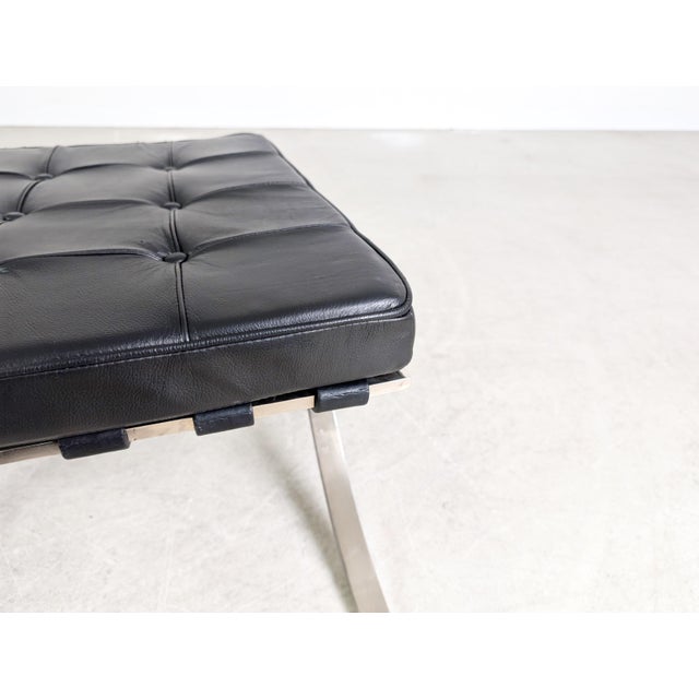 Barcelona Stool in Leather by Mies Van Der Rohe for Knoll International For Sale - Image 9 of 13