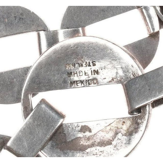 18" Vintage Mid Century Modernist Mexican sterling spherical necklace For Sale - Image 4 of 4