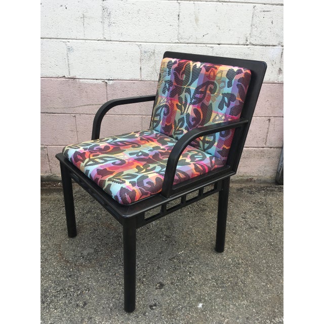 Set of 8 Ettore Sottsass “Bridge” Dining Chairs for Knoll – Postmodern 1988, Original Fabric & Labels For Sale - Image 9 of 13