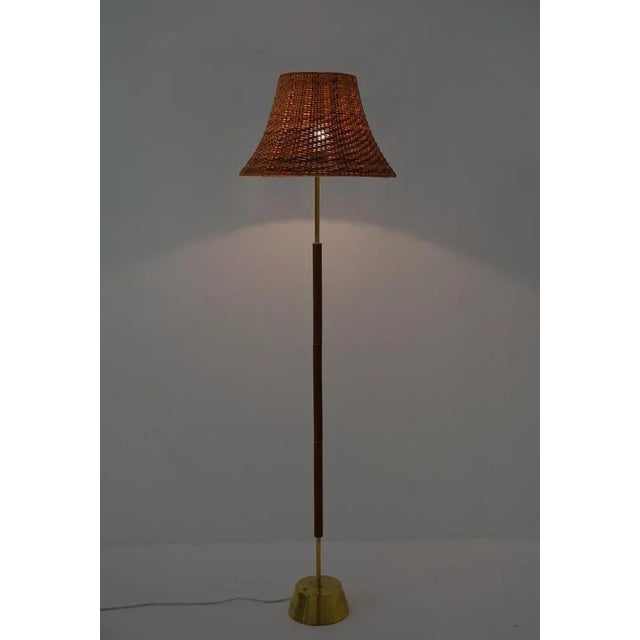 1960s Swedish Floor Lamp in Brass and Teak by Stilarmatur Boréns, 1960s For Sale - Image 5 of 6