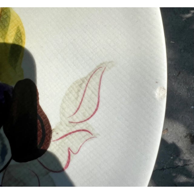 Ceramic 1960s Red Wing Pottery Bird and Fruit Plates- Set of 3 For Sale - Image 7 of 10