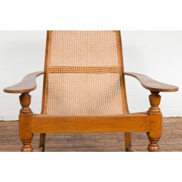 Antique Lounge Chair with Curved Seat & Extended Back For Sale - Image 11 of 12