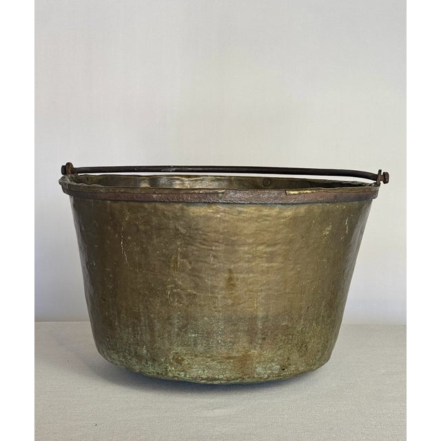 1800s Antique Brass Planter. Great character and patina. Functional handle. Works as planter for indoor plants or basket...