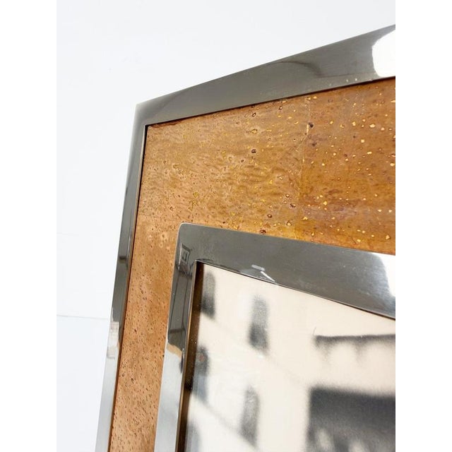 Large Italian Rectangular Picture Frame in Chrome, Acrylic Glass and Cork, 1970s For Sale - Image 10 of 18
