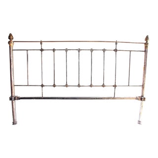 Late 19th Century Antique French King Iron Headboard For Sale