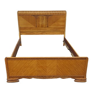 1930s Vintage Waterfall Full Size Bed For Sale