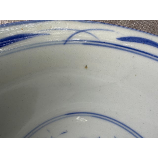 Vintage Blue and White Floral Chinese Bowl For Sale - Image 10 of 18