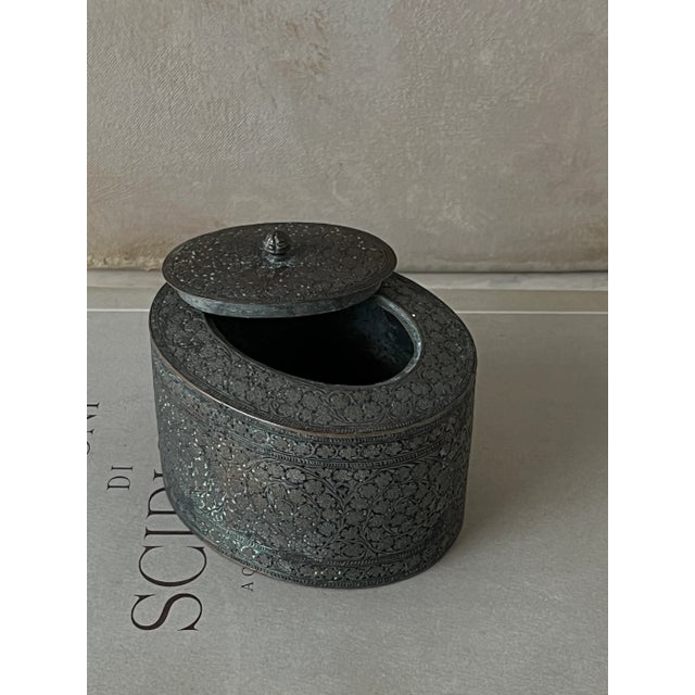 Victorian Late 19th Century Antique Silver Plated Brass Box For Sale - Image 3 of 8