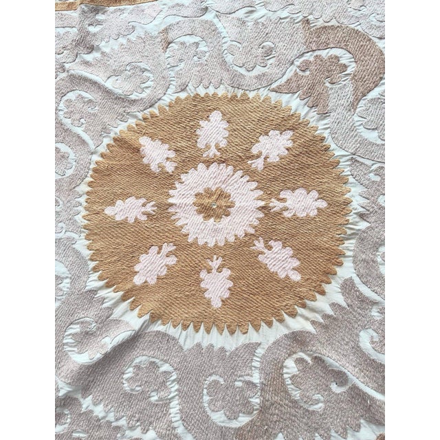 Vintage Embroidery Suzani from Tashkent, circa 1960s era. Dimension; 54'' x 56'' inches / 138 x 142 cm / 4'6'' x 4'8''...