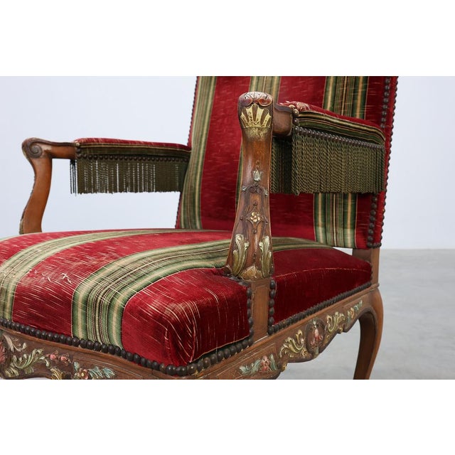 Antique French Louis XIV Chair in Oak, 1800s For Sale - Image 11 of 18