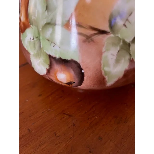 Jean Pouyat Limoges Cider Pitcher Early 20th Century Hand Painted Porcelain For Sale In Philadelphia - Image 6 of 6