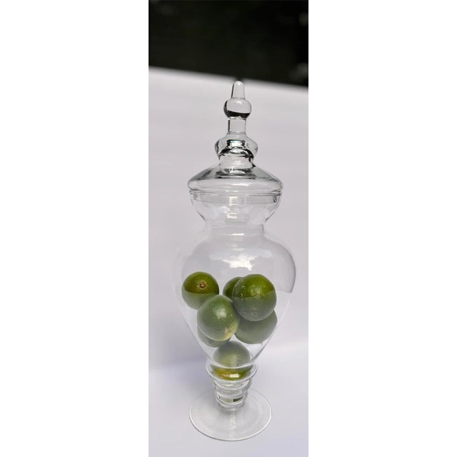 2000 - 2009 2000s Tall Glass Apothecary Jar & Lid For Sale - Image 5 of 10