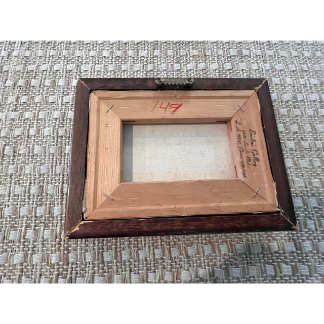 Vintage Mid-Century Signed “Veg” California Landscape Oil Painting – Burdine Gallery Los Angeles For Sale In West Palm - Image 6 of 6