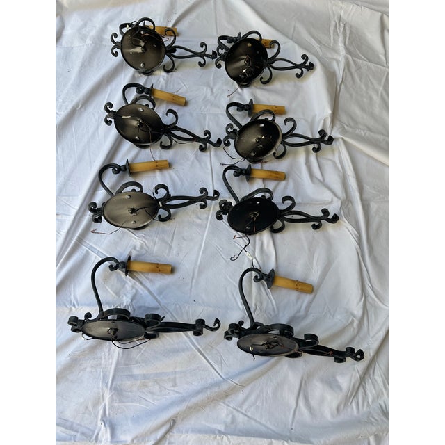 1990s Wrought Iron Candle Sconces - a Pair For Sale In Denver - Image 6 of 6
