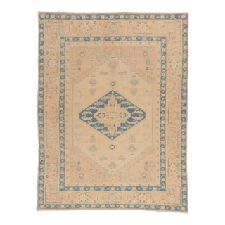 Vintage Pastel Oushak Turkish Rug - 07'01 X 09'03. For Sale