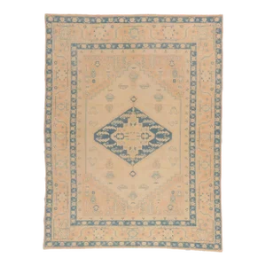 Vintage Pastel Oushak Turkish Rug - 07'01 X 09'03.