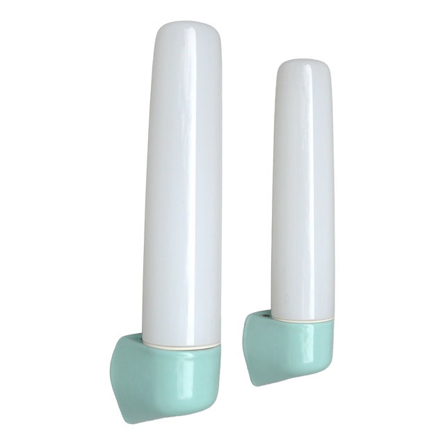 Glass Mirror Lights by Wilhelm Wagenfeld for Lindner GmbH, Bamberg, 1960, Set of 2 For Sale