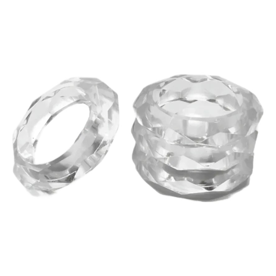 Prism Napkin Rings - Clear, Set of 4 | Chairish