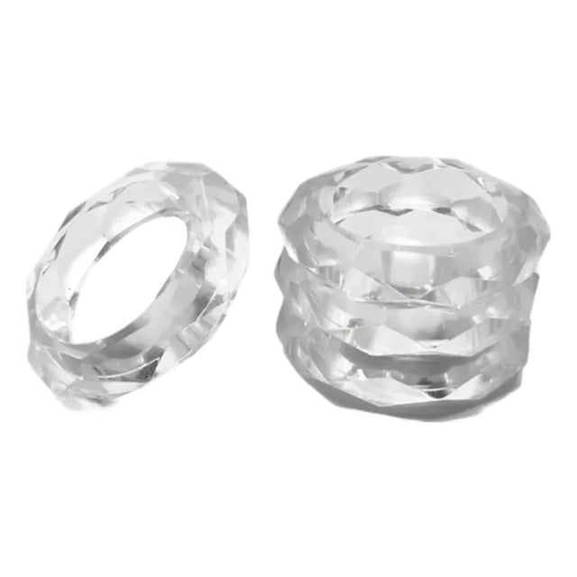 Prism Napkin Rings - Clear, Set of 4 For Sale