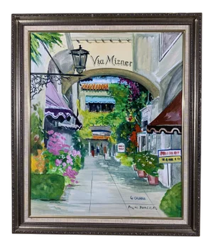 2002 "Via Mizner" Palm Beach Street Scene Painting by Gary Calabria, Framed