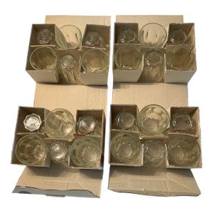 1970s Duralex Glasses With Teardrop Panels Made in France - 24 pcs