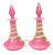 Pink Pair French Pink Opaline Perfume Bottles with Green Serpents Attrib. Baccarat For Sale - Image 8 of 13